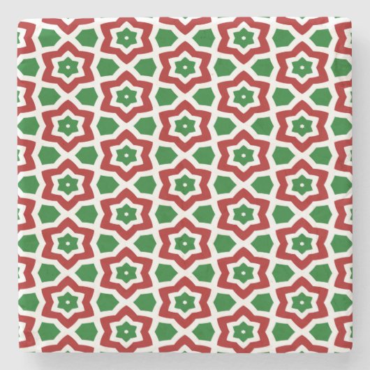 Verziertes Weihnachtsmuster Steinuntersetzer (Vorderseite)