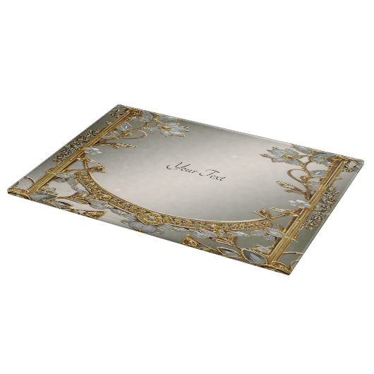 Verziertes weißes Blechschneideboard Schneidebrett (Ecke)