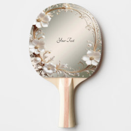 Verziertes weißes Blumen-Ping-Pong-Schläger Tischtennis Schläger
