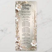 Verziertes weißes Blumenrahmen-Hochzeitsprogramm Programm (Rückseite)