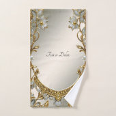 Verziertes weißes Set (Handtuch)