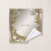 Verziertes weißes Set (Waschlappen)