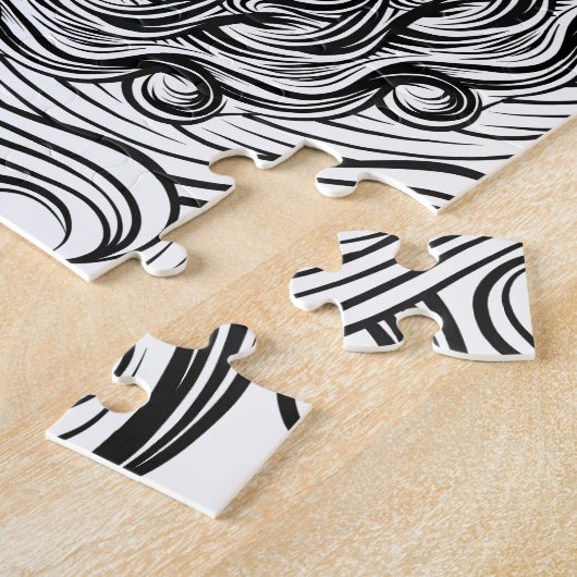 Verziertes Zen-Gekritzel-optische Illusion Puzzle (Seite)