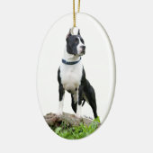 Verzierung amerikanischen Staffordshires Terrier Keramik Ornament (Links)