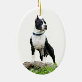 Verzierung amerikanischen Staffordshires Terrier Keramik Ornament (Hinten)