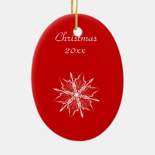 Verzierung--Babys 1. mit Schneeflocken Keramikornament (Hinten)