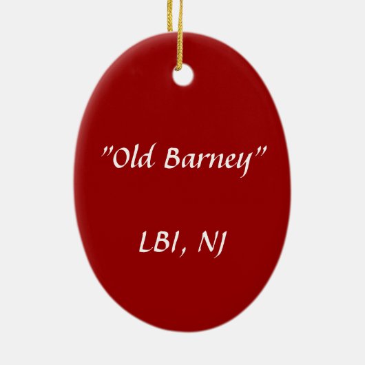 Verzierung Barnegat Leuchtturm-(alter Krach) LBI Keramik Ornament (Hinten)