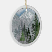 Verzierung-Bergsnowscene Keramik Ornament (Rechts)