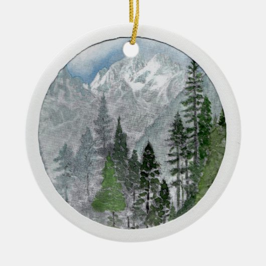 Verzierung-Bergsnowscene Keramik Ornament (Vorne)