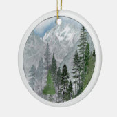 Verzierung-Bergsnowscene Keramik Ornament (Links)