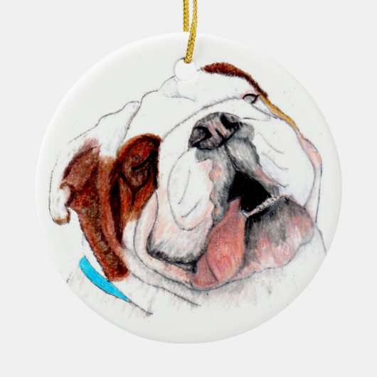 Verzierung, Bulldoggen-Zeichnen Keramik Ornament (Vorne)