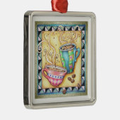 VERZIERUNG - COOLE BOHNEN! KAFFEE-KUNST SILBERNES ORNAMENT (Rechts)