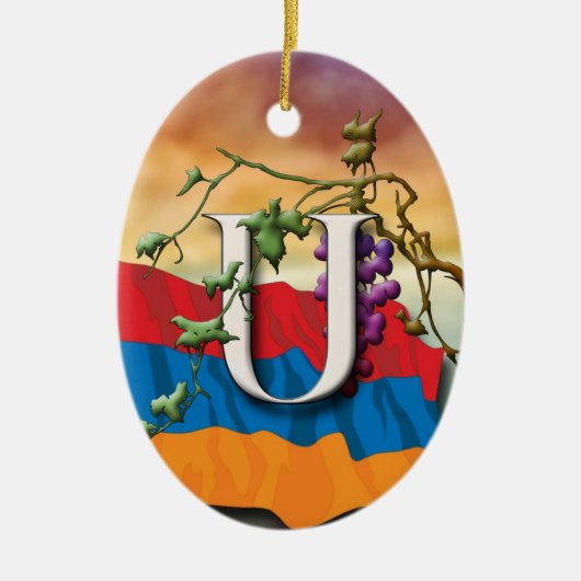 Verzierung der armenisches Alphabet-Initialen-"Se" Keramikornament (Vorne)