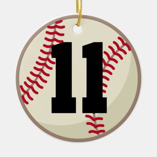 Verzierung der Baseball-Spieler-Zahl-11 Keramikornament (Vorne)