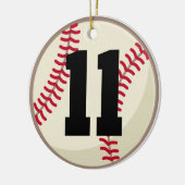 Verzierung der Baseball-Spieler-Zahl-11 Keramikornament (Links)