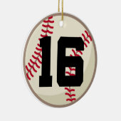 Verzierung der Baseball-Spieler-Zahl-16 Keramik Ornament (Rechts)