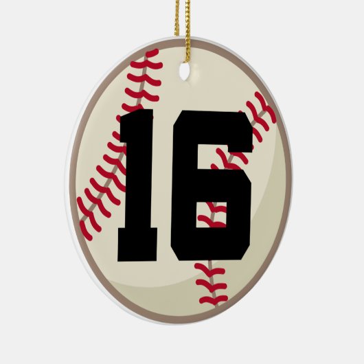 Verzierung der Baseball-Spieler-Zahl-16 Keramik Ornament (Rechts)