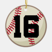 Verzierung der Baseball-Spieler-Zahl-16 Keramik Ornament (Vorne)