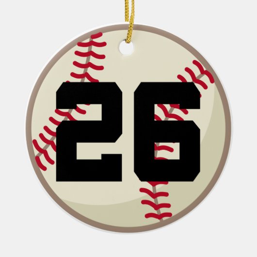 Verzierung der Baseball-Spieler-Zahl-26 Keramik Ornament (Vorne)