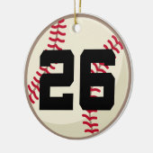 Verzierung der Baseball-Spieler-Zahl-26 Keramik Ornament (Links)