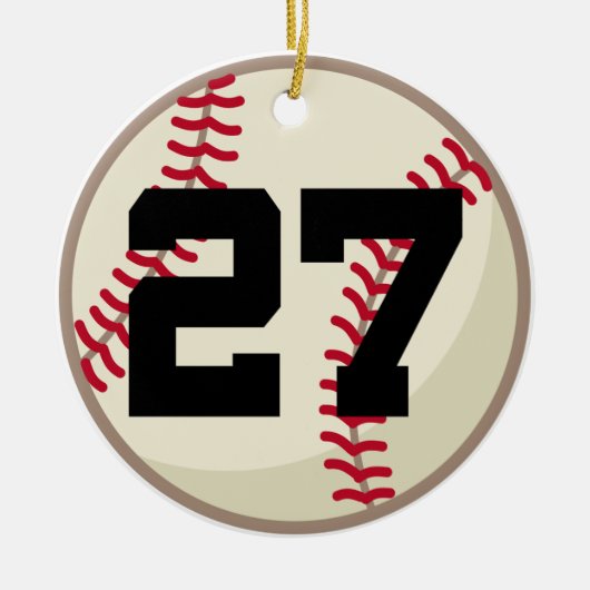 Verzierung der Baseball-Spieler-Zahl-27 Keramikornament (Vorne)
