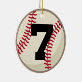 Verzierung der Baseball-Spieler-Zahl-7 Keramik Ornament (Rechts)