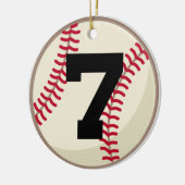 Verzierung der Baseball-Spieler-Zahl-7 Keramik Ornament (Links)