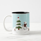 Verzierung der Baumsnowman-Tasse Zweifarbige Tasse (Links)