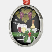 VERZIERUNG DER CHIC-WEIN-LIEBHABER-2013 SILBERNES ORNAMENT (Links)