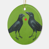 Verzierung der Krähenpaare w/cherry Keramikornament (Links)