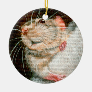 Verzierung der Ratten-frohen Weihnachten Keramik Ornament