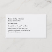 Verzierung der Visitenkarten mit Art Visitenkarte (Rückseite)