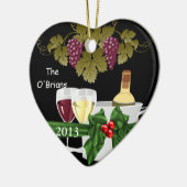 VERZIERUNG DER WEIN-LIEBHABER-2013 PERSONALISIERT KERAMIKORNAMENT (Links)