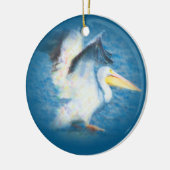 Verzierung des Aquarellpelikans 17 Keramik Ornament (Links)