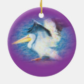 Verzierung des Aquarellpelikans 17 Keramik Ornament (Hinten)