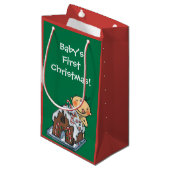 Verzierung eines Lebkuchen-Hauses für Weihnachten Kleine Geschenktüte (Vorderseite Schrägansicht)