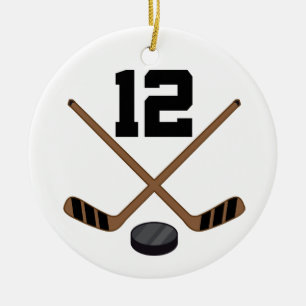Verzierung Eis-Hockey-Spieler-Jersey-Zahl-12 Keramik Ornament