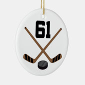 Verzierung Eis-Hockey-Spieler-Jersey-Zahl-61 Keramik Ornament (Rechts)