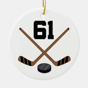Verzierung Eis-Hockey-Spieler-Jersey-Zahl-61 Keramik Ornament