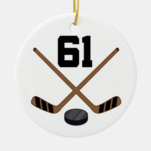 Verzierung Eis-Hockey-Spieler-Jersey-Zahl-61 Keramik Ornament (Vorne)