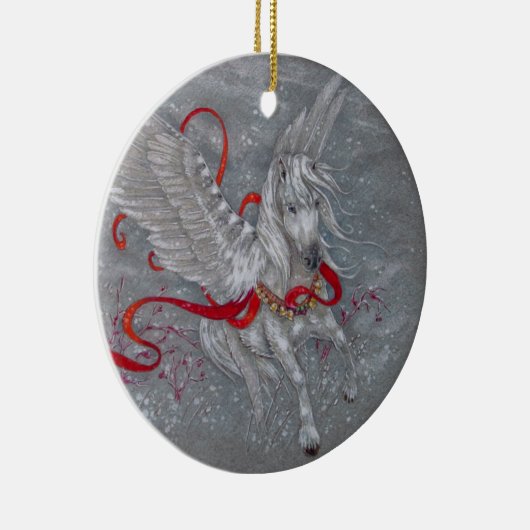 Verzierung - Feiertag Pegasus Keramik Ornament (Rechts)