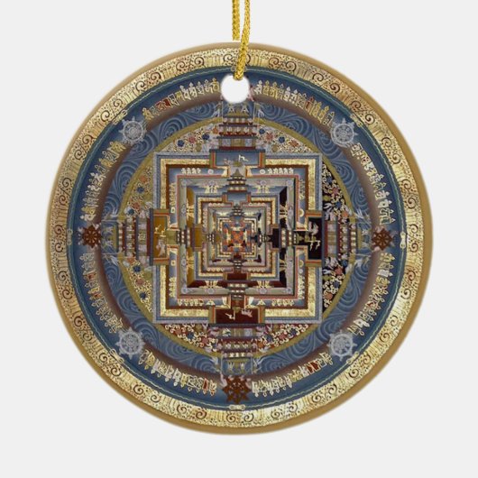 Verzierung Kalachakra Mandala-B Keramikornament (Vorne)