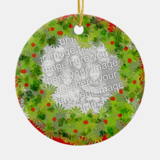 Verzierung - Kranz Keramik Ornament (Vorne)