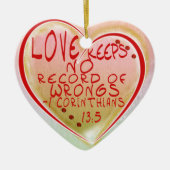 VERZIERUNG - LIEBE BEHÄLT KEINEN SATZ DES KERAMIK ORNAMENT (Vorne)