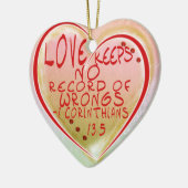 VERZIERUNG - LIEBE BEHÄLT KEINEN SATZ DES KERAMIK ORNAMENT (Links)