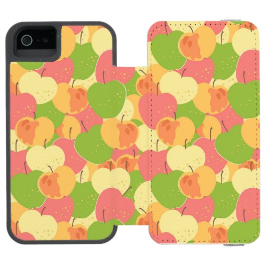 Verzierung mit Äpfeln Incipio iPhone Geldbeutel-Hülle (Folio Geöffnet)