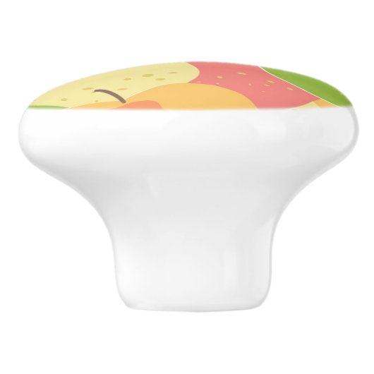 Verzierung mit Äpfeln Keramikknauf (Seitenansicht)