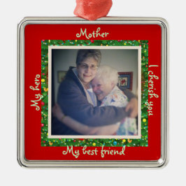 Verzierung mit der Familie, Mutter Weihnachtsschmu Silbernes Ornament