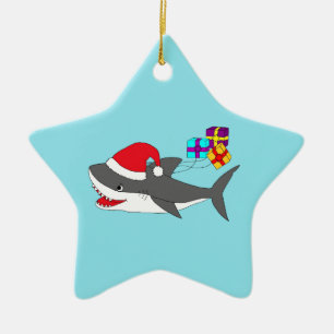 Verzierung mit einem niedlichen Feiertagshaifisch Keramik Ornament