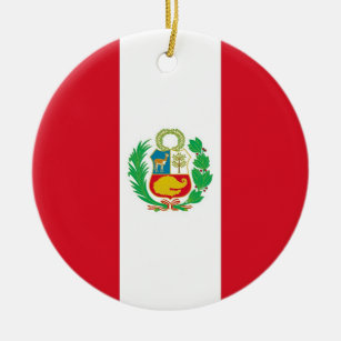 Verzierung mit Flagge von Peru Keramik Ornament